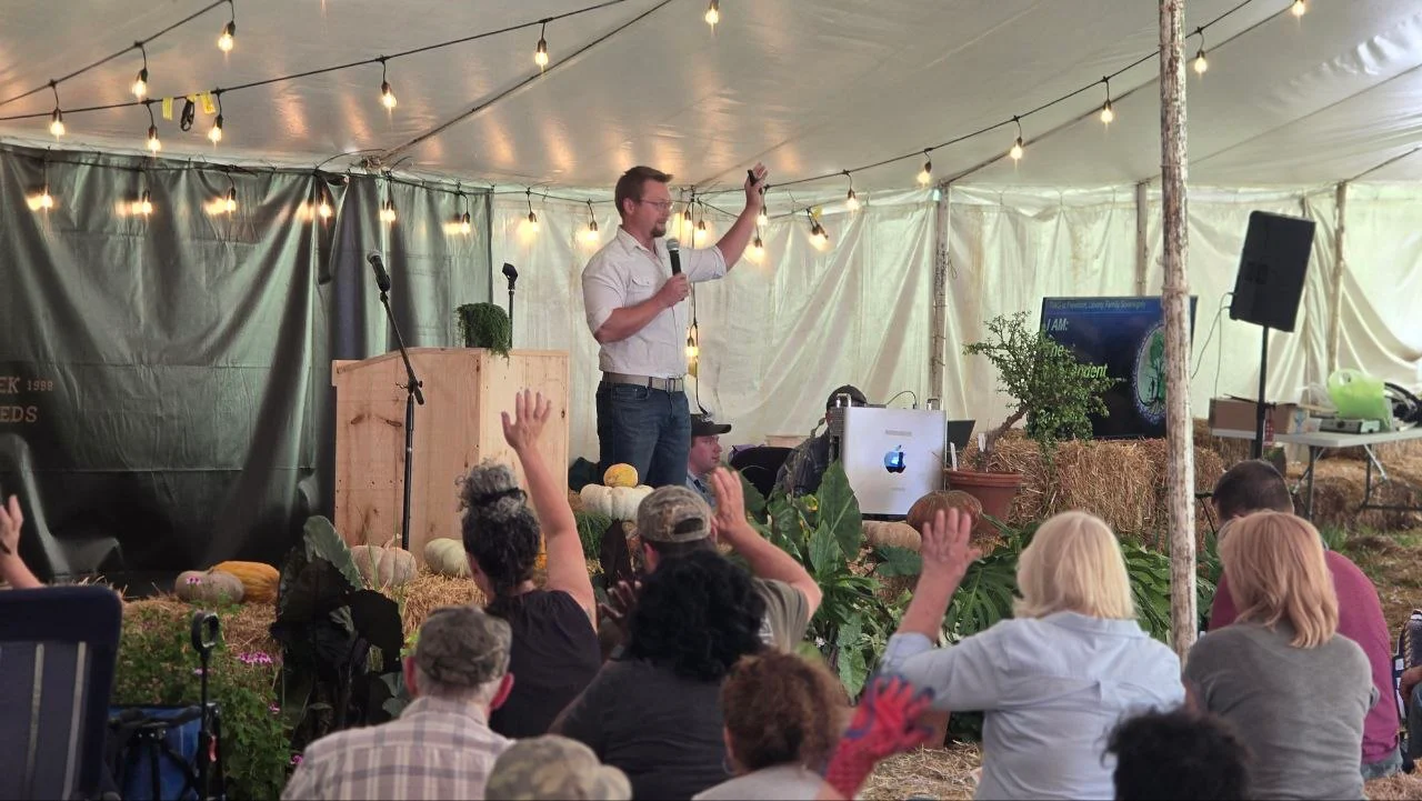 Jamon Mysliwiec teaching a live permaculture workshop